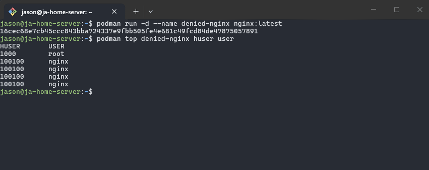 Preview of the podman top command
