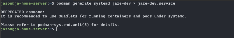 podman generate systemd command