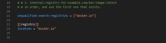 podman registry config